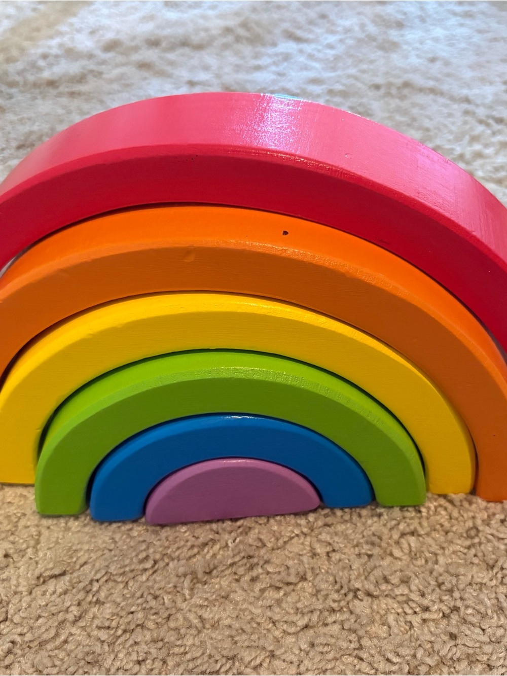 Montessori Wooden Rainbow Stacking Toy - Multicolor